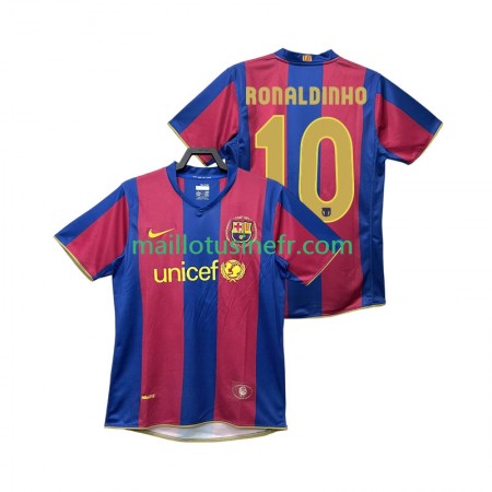 Maillot de Foot FC Barcelone RONALDINHO 10 2007 2008 Domicile Retro